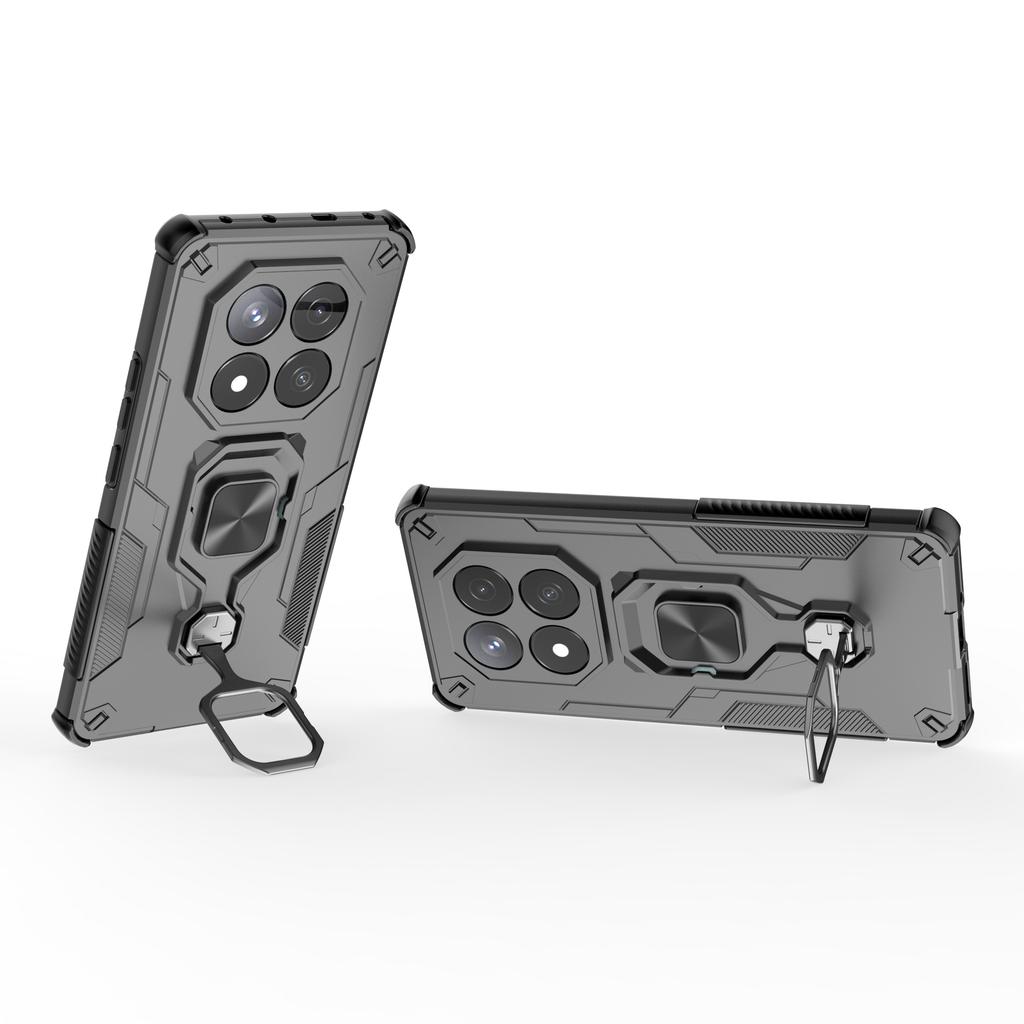 For Xiaomi Redmi Note 14 Pro 5G Case Rotatable Ring Kickstand PC+TPU Shockproof Phone Cover
