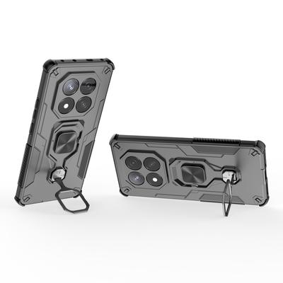 For Xiaomi Redmi Note 14 Pro 4G Case Rotatable Ring Kickstand PC+TPU Shockproof Phone Cover
