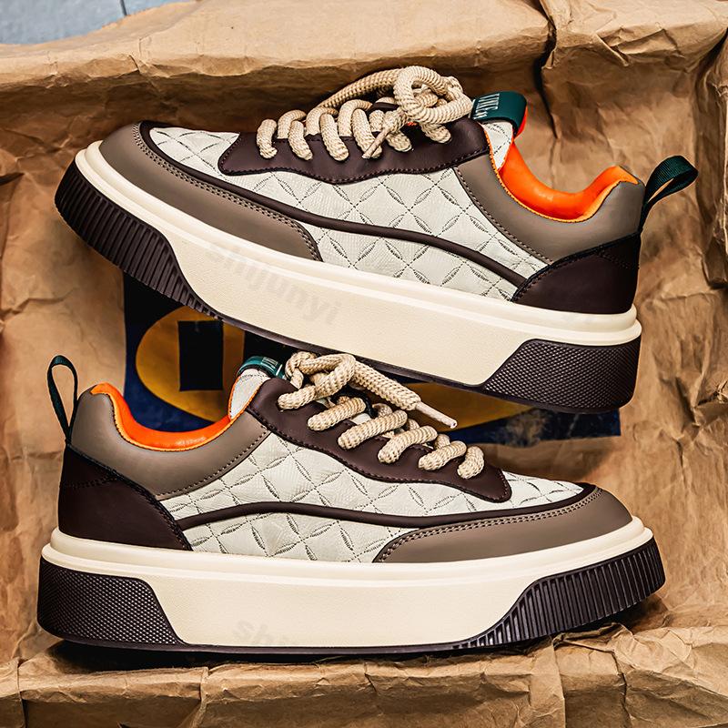 Fashion 2025 Spring New Men's Low Top Fashion Trend Casual Shoes Comfortable Thick Soled Sports Shoes Low Top Non slip Platform sneakers