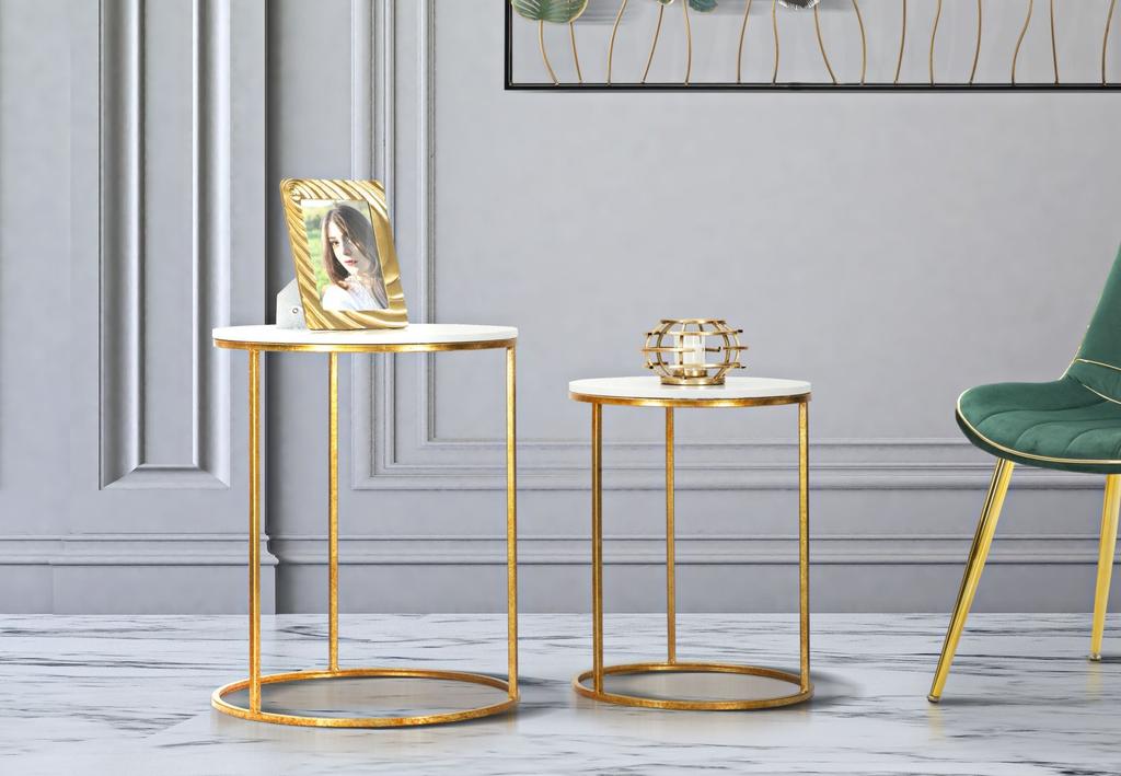 Table Simply Marble Couple Ø 52X63-42X53
