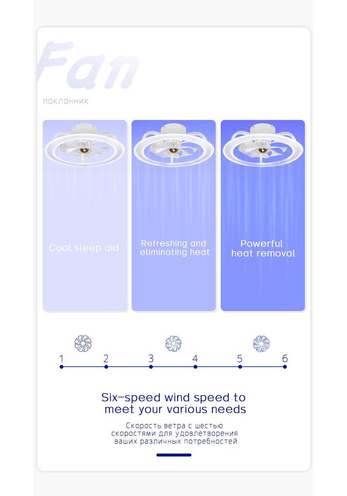 Modern LED Ceiling Fan Light with High Power and Wide Voltage (85-265V) for Restaurants