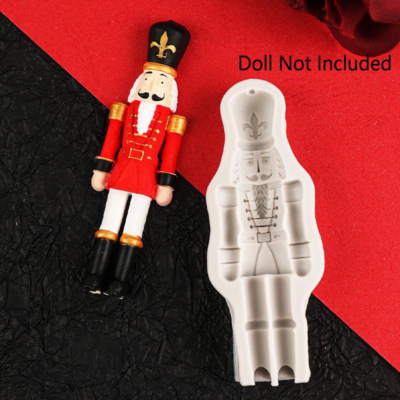 Nutcracker Soldier Fondant Silicone Molds Christmas Chocolate Molds For Cake Decorating Gum Paste Polymer Clay Mold Bakeware