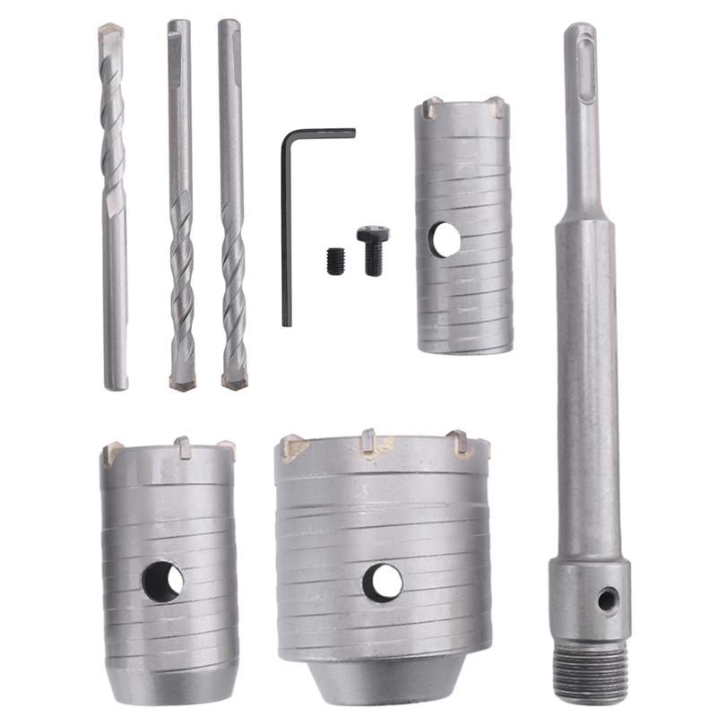 AB34-SDS Plus Bohrer für Schlagbohrmaschine Wandlochbohrer Set Hohlziegelwand Beton Klimaanlage Wasserleitungsloch Bohrer