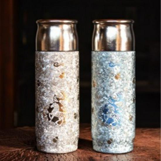 

Elegant Horse Year Titanium Magnetic Insulated Travel Cup - Perfect for Tea and Water Glacier Blue [Pattern Gift Box]