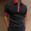 Men's European & American Slim Fit Turn-Down Collar Polo Shirt with Pocket