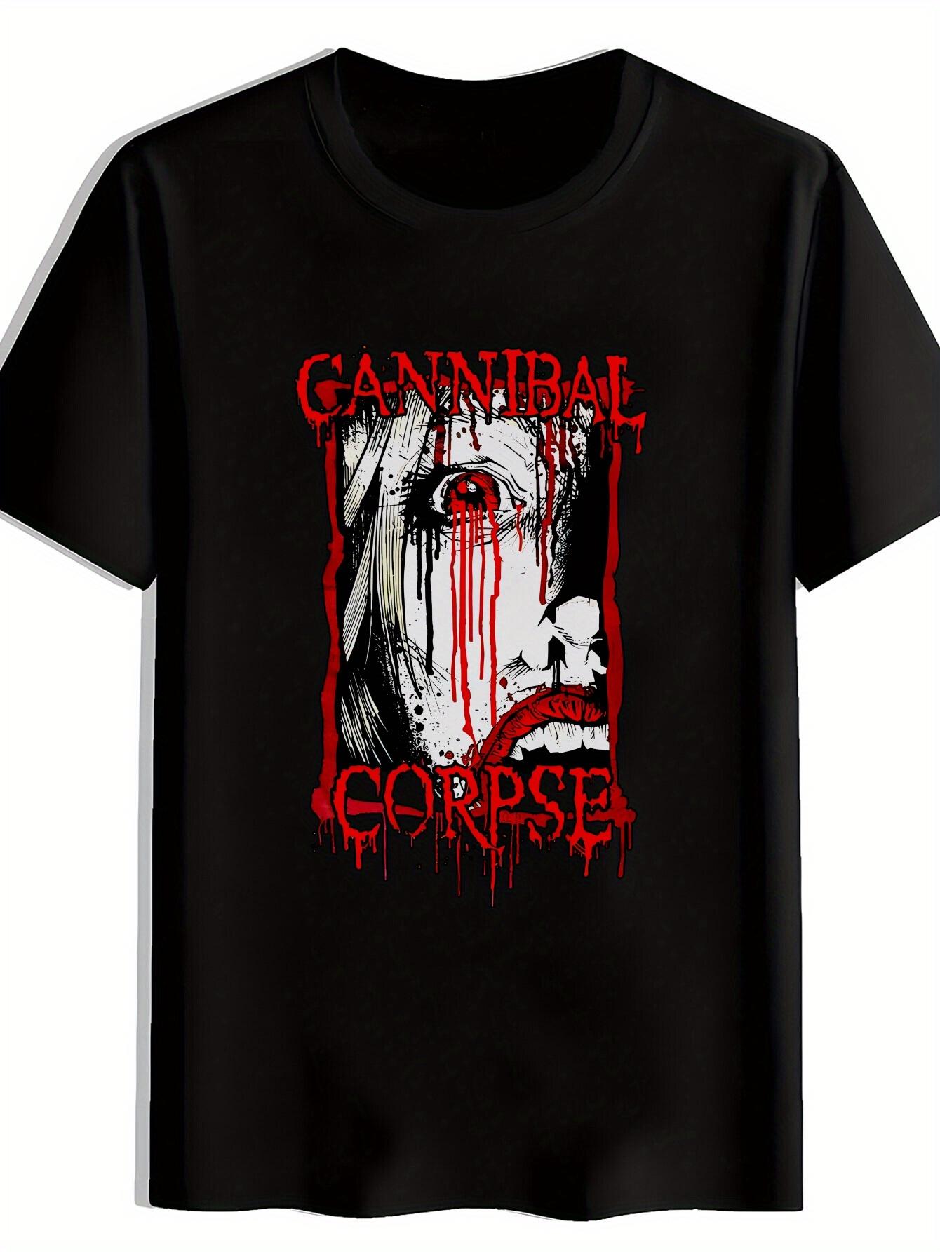 T-shirt Black Rock Band Graphic -  Gannibal Corpse  Print M
