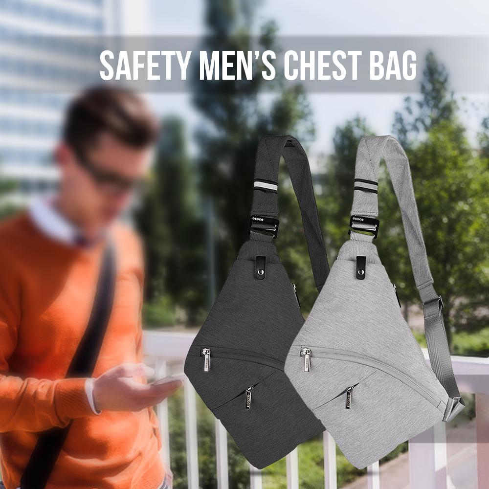 Men's Anti-Theft Chest Sling Bag - Front Crossbody Bag With RFID Blocking, Waterproof Nylon