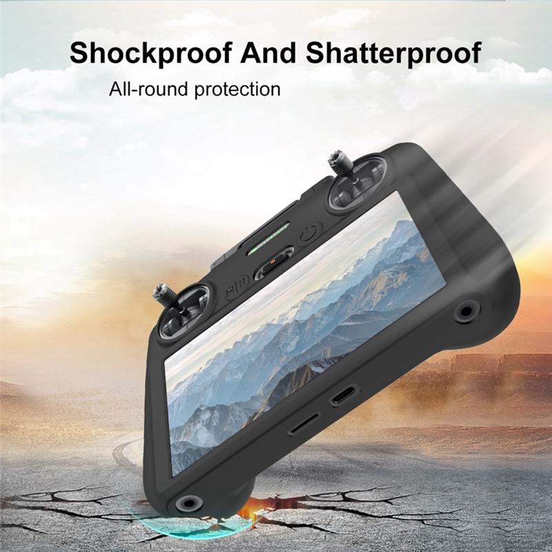 B03B-For DJI Mini 4 Pro/Air3 Drone Remote Control/DJI RC2 Multi-Function Convenient Silicone Protective Case Cover,Black Accesso