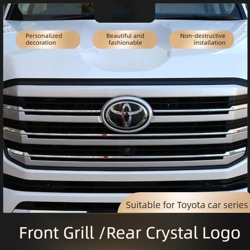 3D Car Logo Front Grill Hood Hybrid Blue Black Red Emblem For Toyota Corolla Camry RAV4 Hilux CHR Highlander Yaris Alphard Prius