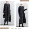 MaadeaNoeTe Long Sleeve Dress with and Round Elegant and Relaxed and Retro Perfect for Going Everyday and and Women's Pockets, A-Line, Neck.