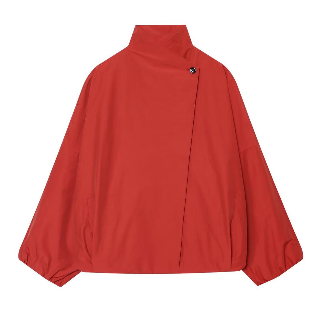 New stand-up collar one-button loose bat-sleeved jacket top 0670768