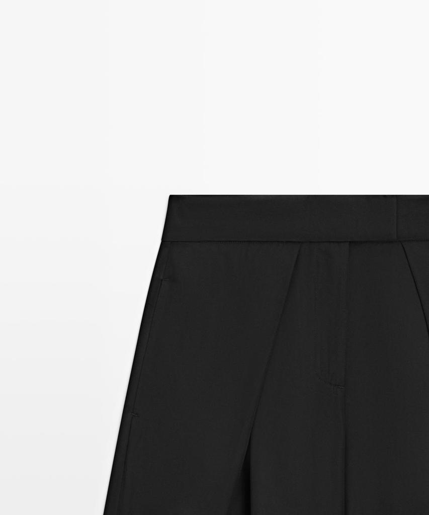 Masimodutti Pintuck Detail Satin Pants