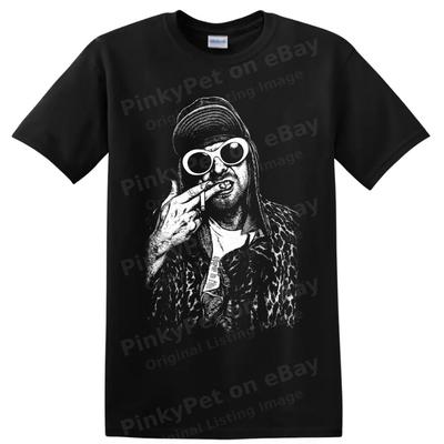 Kurt Cobain Portrait T Shirt Grunge Rock Musician Black White Graphic Art Tee