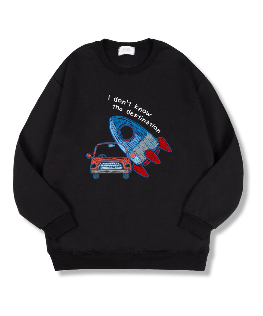 TI.GLAKE I Don'T Know Oversized Double-Sided Sweatshirt Black