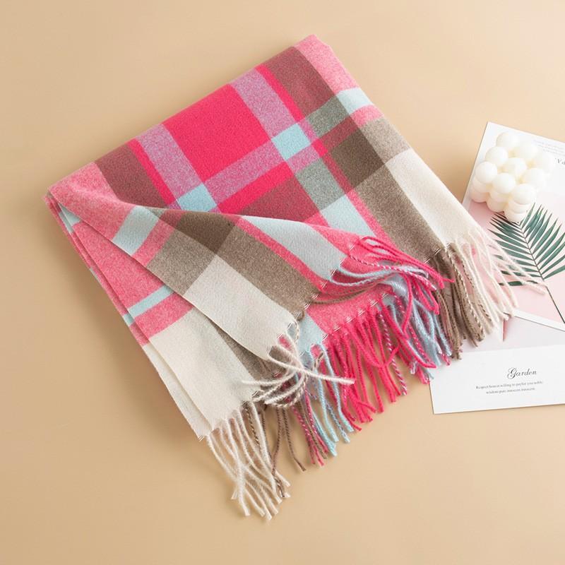 New British Style Imitation Cashmere Tassel Scarf for Girls High End Cold Proof and Warm Scarf