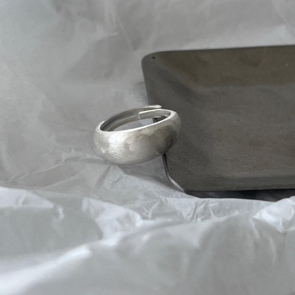 Brushed Plain Ring, Female Niche Light Luxury, High Sense, Irregular Index Finger Ring, Can't Lose Color, Ring Tide
