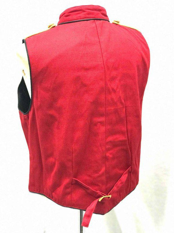 Men's Red Gothic Steampunk Medieval Drummer Vest Costume