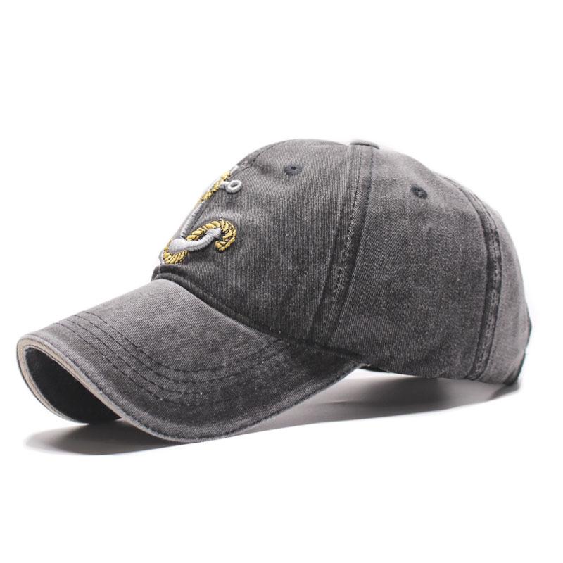 New anchor baseball cap, washed denim anchor hat, retro cap for men and women