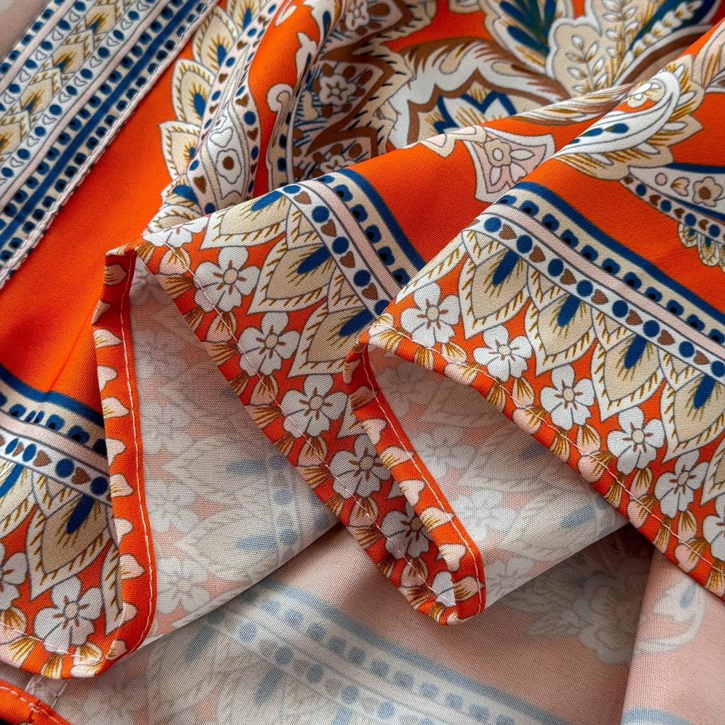 Vintage Langes Kleid für Damen, Frühling, Herbst, Blumendruck, Robe, Stehkragen, elegant, einreihig, Schnürgürtel, plissiertes Maxikleid