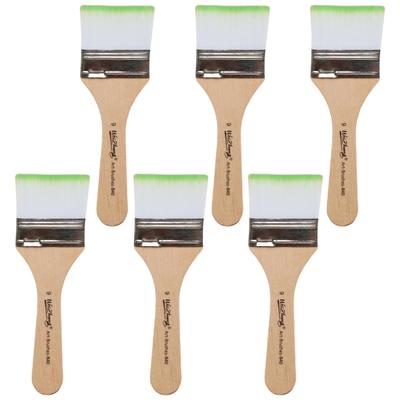RYOHIN Paint Brush Set with Flat and Brushes for and Art Perfect for Sutra Ink and Varnishing Lab. Set, 6-Piece 5.5cm Bristles, Brushes,