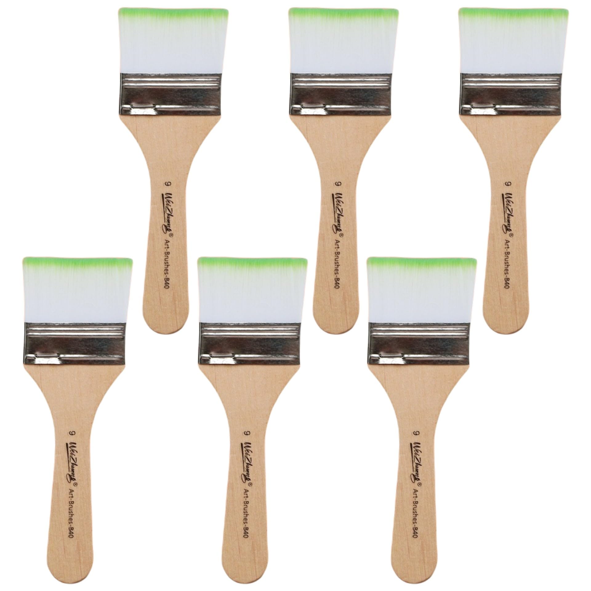 

RYOHIN Paint Brush Set with Flat and Brushes for and Art Perfect for Sutra Ink and Varnishing Lab. Set, 6-Piece 5.5cm Bristles, Brushes,