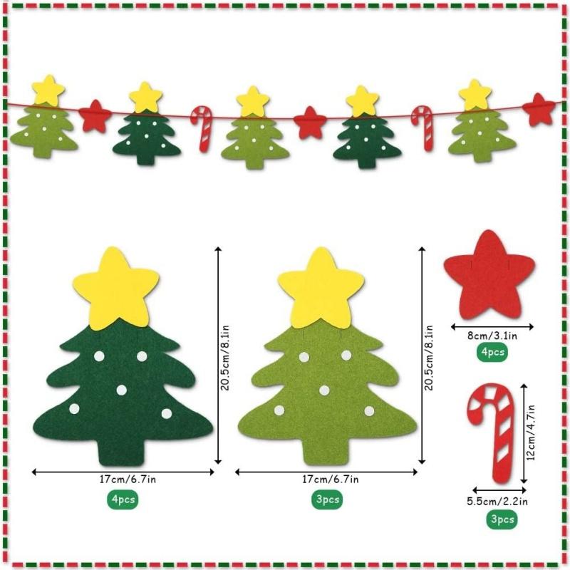 Merry Christmas Banner Holiday Bunting Garlands Elk Festive Party Decoration for Holiday Xmas New Year Party Home Supplies