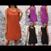 Women's Emperament Commuting Solid Color Loose Dress Faashion Sleeveless Dress