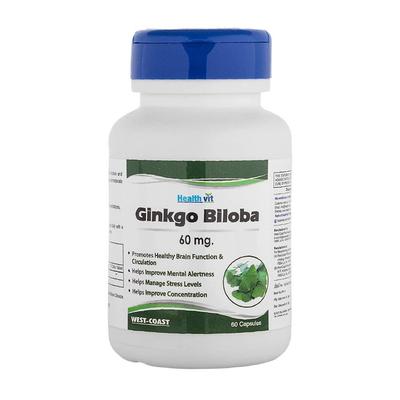 Ginkgo Biloba (60 Caps, 60 Mg), Ginkgo Biloba Health Vit