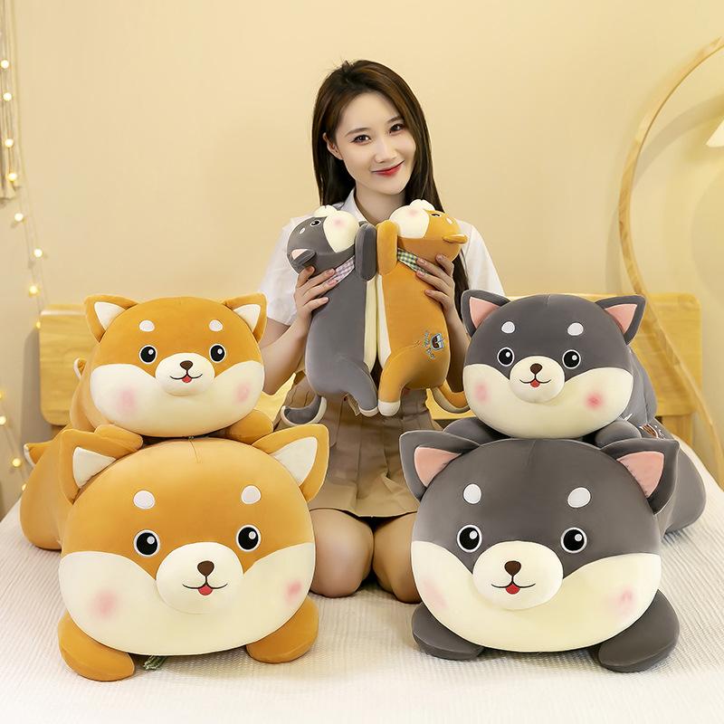 Plush Puppy Lying Toy Soft Cushion Pillow Cute Plushie Room Decoration Kids Gift