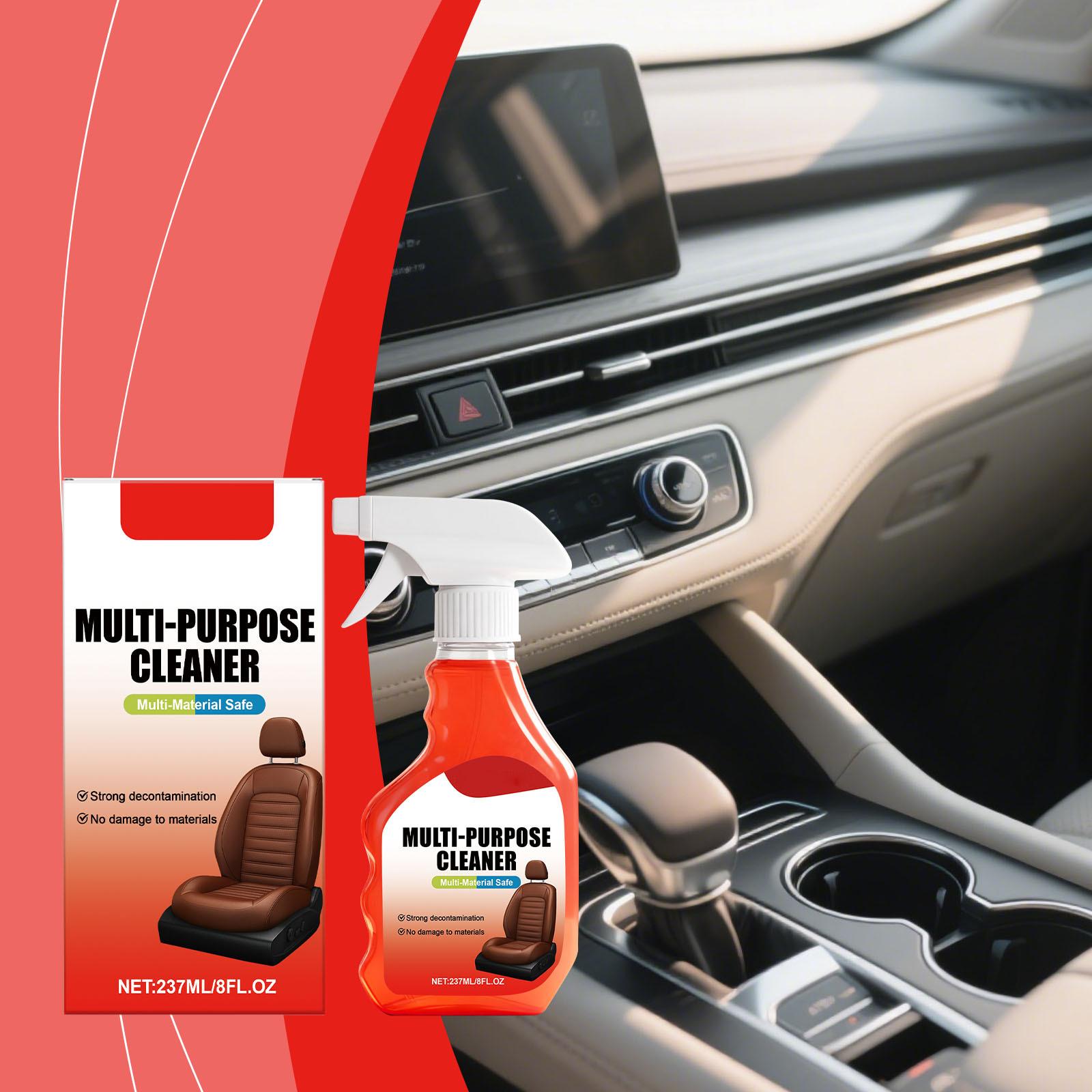 

Car interior cleaning spray, leather seat and headliner deodorizer, cleans, no,rinse, easy,to,wipe stain remover, 237ml One Size