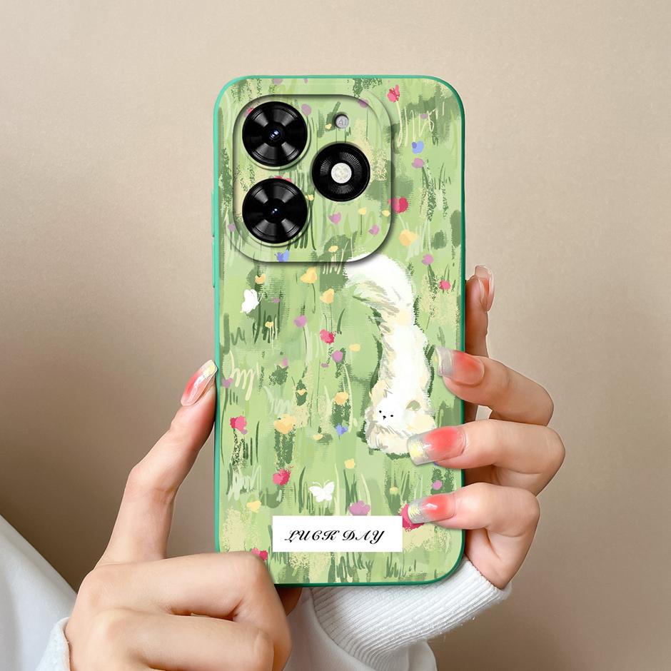 For Tecno Spark Go 2024 Casing Fashion Coconut Tree Liquid Silicone Soft TPU Shockproof Phone Cover For TecnoSpark Go 2024 Funda