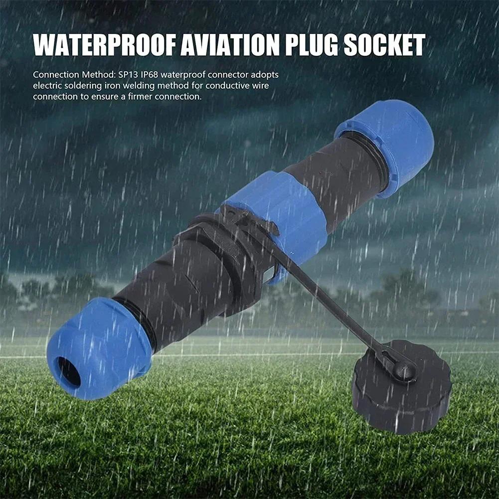 Robust SP13 IP68 Aviation Cable Connectors with Soldering and Screw Connection Perfect for Outdoor and Industrial Use