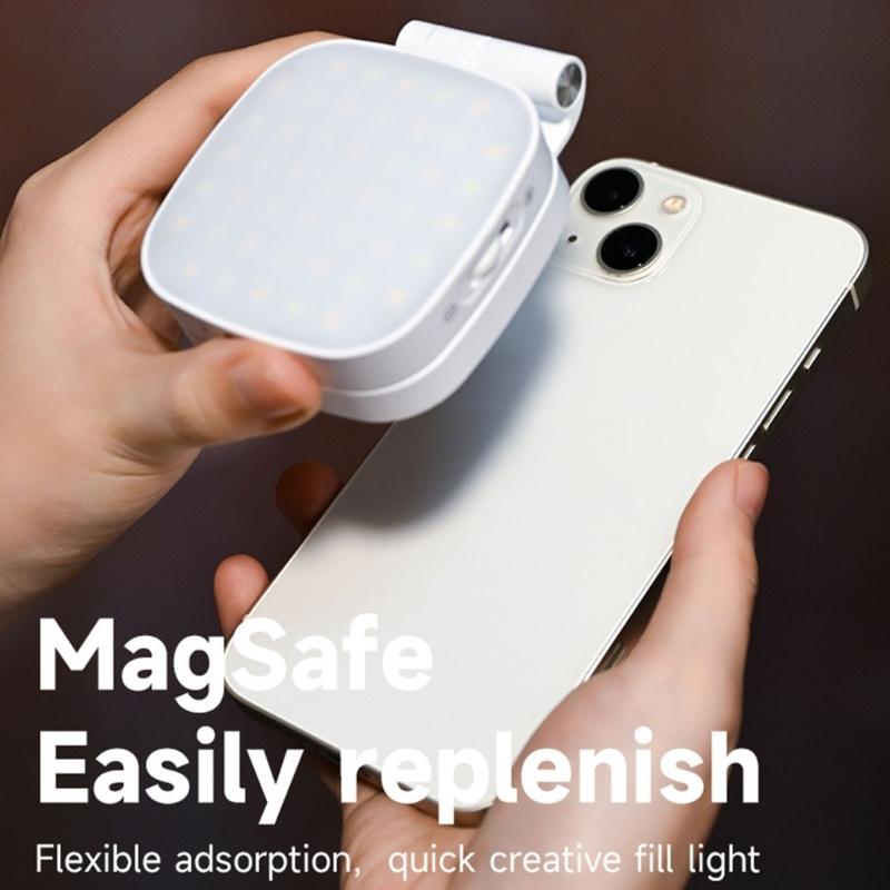 Portable Pocket Sized Vanity Mirror Light With 3 Lighting Mode Magnetic Attachment for Phone 17 Series Type C Charging