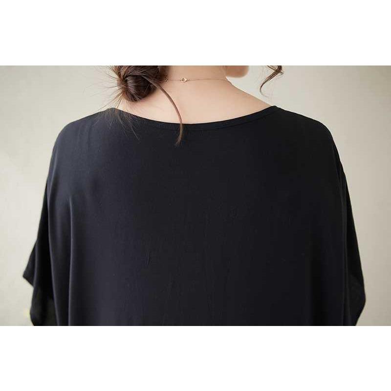 Solid Heavy Embroidery Plus Size Loose V-Neck Pullover Bohemian Vacation Solid Color Long Dresses