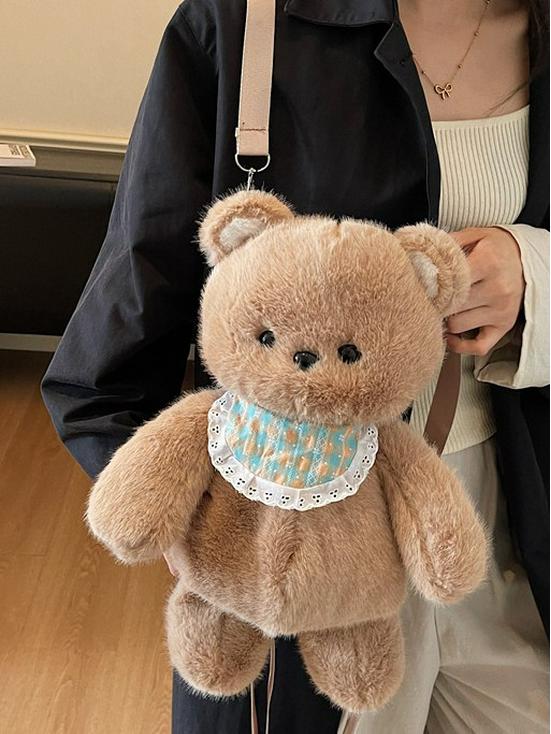 Plush Teddy Bear Doll Women's Backpack 2025 - Korean Style Exquisite Outdoor Travel & School Bag