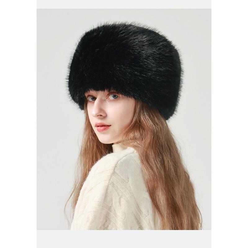 Hats Women's Autumn Winter Hats Warm Mongolian Hats Versatile Protection Water Bucket Plush Basin Hats