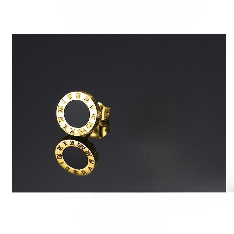 Roman Numeral Earrings for Men, Titanium Steel, Non-fading, Accessory for Women, Retro Jewelry