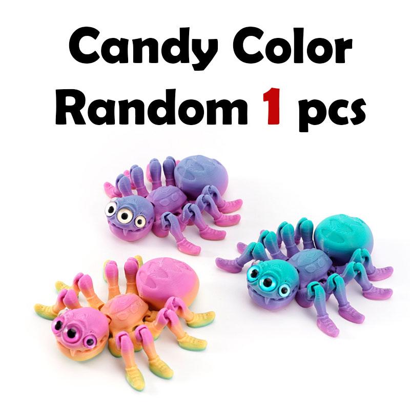 3D Printed Spider Animals Toy Realistic Colorful Spider Figurine Articulated Fidget Toy for Spider Lovers Halloween Home Decor