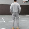 Men's Casual Sportswear Set Autumn/Winter Fleece-Lined Heavyweight Oversized Long-Sleeved Crew Neck Sweatshirt and Trousers Set