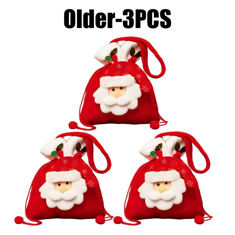 Christmas Apple Bag Reusable Gift Bag Drawstring Handbag for Christmas Eve Candy Favors Treat Pouch Holiday Present Sack