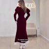 2025 Elegant Waist-Hugging Evening Dress - European & American Style