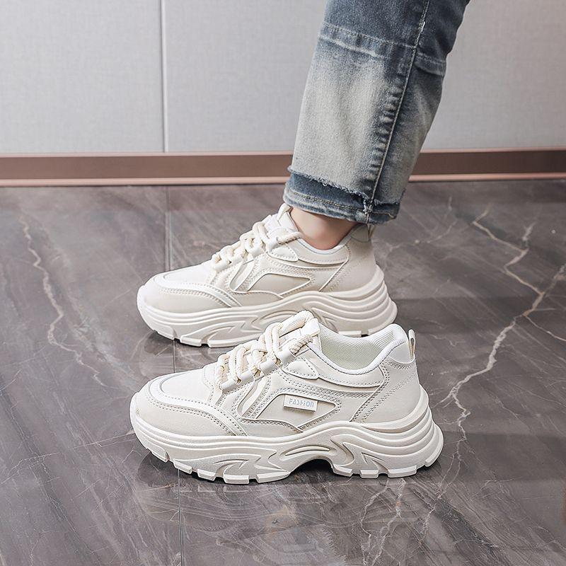 Fashionable Running and Casual Sports Shoes for Women In Spring and Autumn, New Korean Style Fashionable Thick Soled Student Women's Shoes