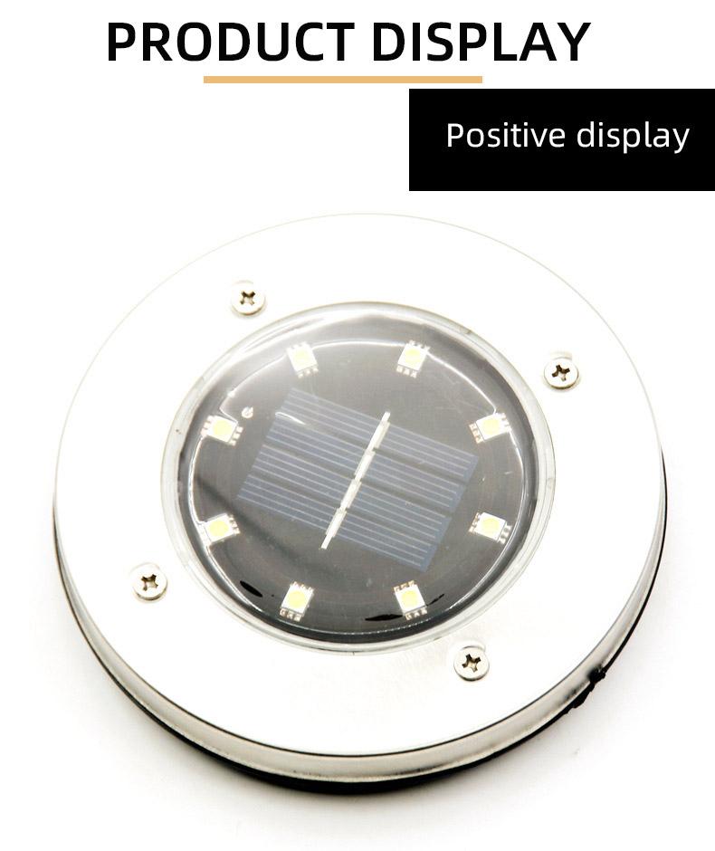 8/16LED Solar Underground Disk Light, Outdoor Buried Deck Spotlight, Solar Powered Landscape Ground Lamp For Garden Yard Patio Pathway Lighting