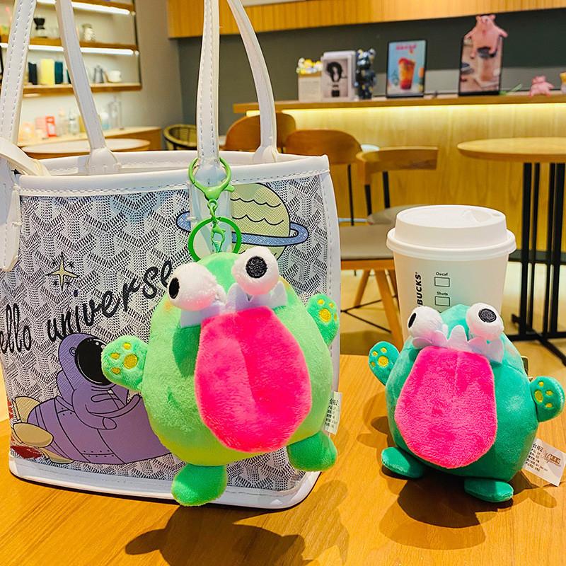 Cute Creative Plush Bulging Eye Dragon Keychain For Couples And Friends