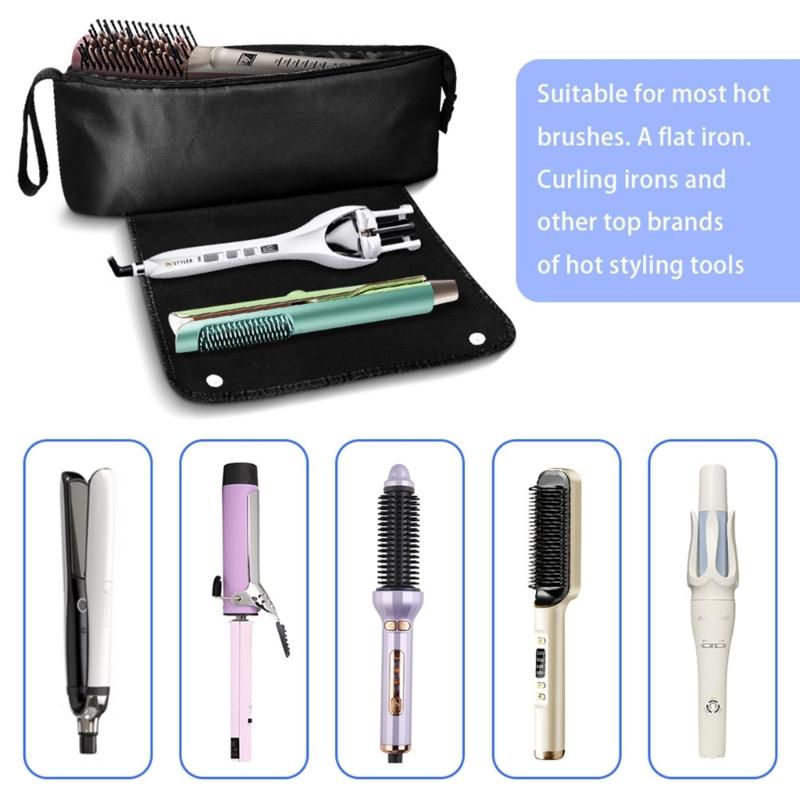 Portable Curling Iron Organizers Multiple Compartment Storage Bag Water Resistant Fabric For Travel Accessories