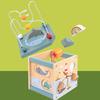 Wooden Activity Cube For Toddlers 5In1 Animal Shape Sorter Bead Maze Montessori Educational Toys Baby 6-12 Months Learning Toys