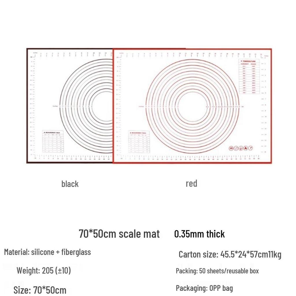 Tappetino Extra Spesso in Silicone per Cottura e Impasto con Misure