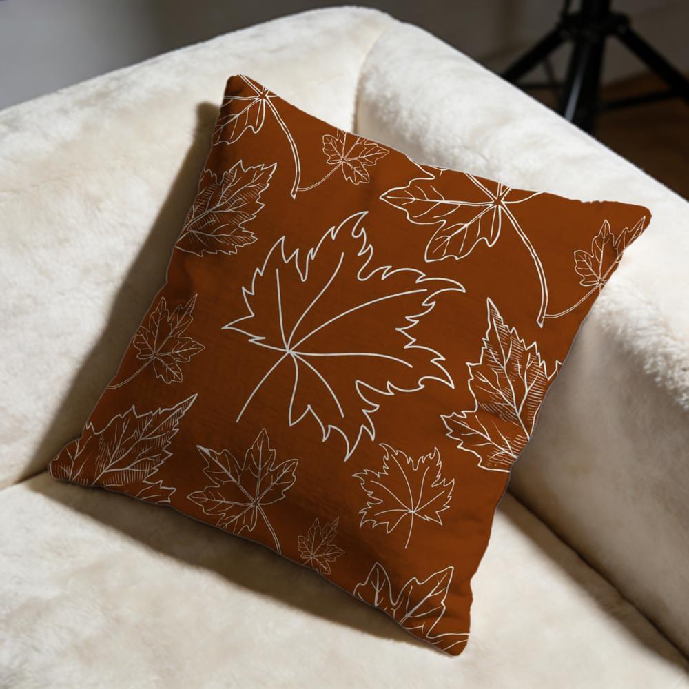 Maple Leaf Vintage Print Cushion Cover Soft Decorative Pillow Case Suitable for Bedroom Sofa Car Travel Use