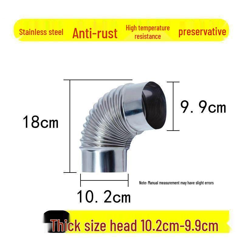 Stainless Steel Chimney Elbow for Wood Stove & Fireplace