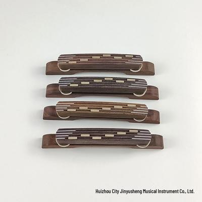 Ponte Clássica para Violão Folk em Jacarandá com Rastilho e Suporte para Puxador de Cordas